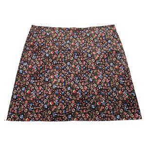 Loft Womens 14 Floral Skirt Knee Length Exposed Zipper Lined Stretch Felt Feel